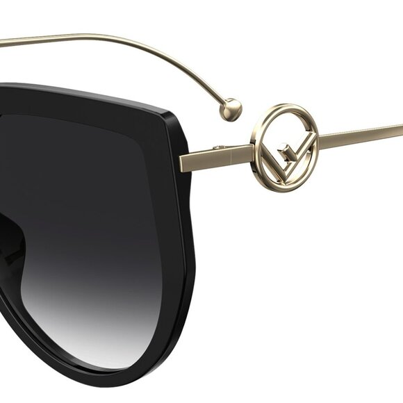 Fendi FF0428/F/S Women's Oversized Black Sunglasses - Picture 2 of 2